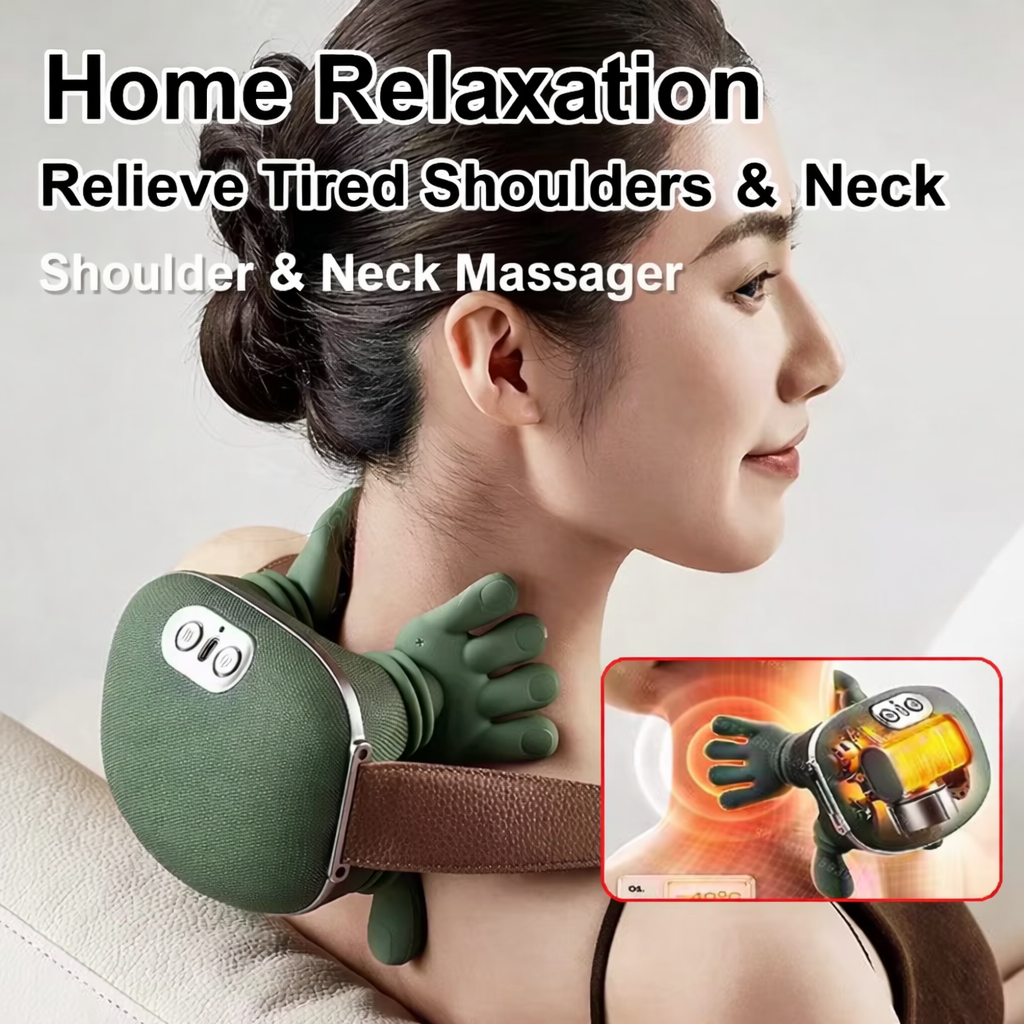 Neck & Shoulder Shiatsu Massager with Heat – Deep Tissue Pain Relief