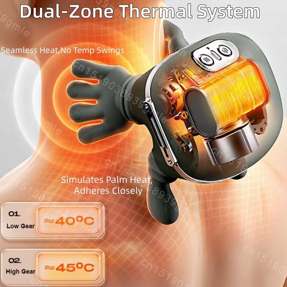 Neck Massager Red Light Hot Compress Cervical Spine Massager Shoulder Neck Shiatsu Kneading Trapezius Massage Relax Pain Relief